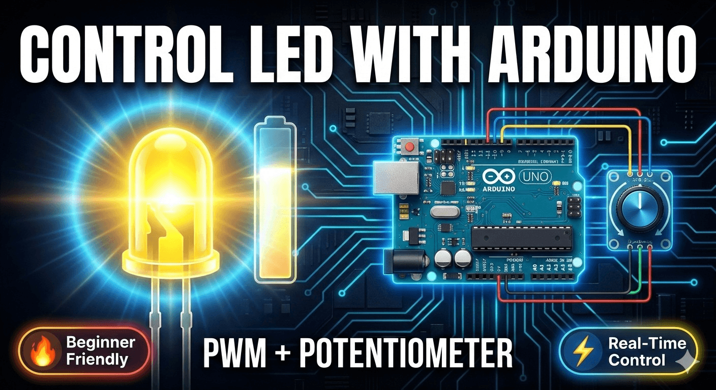 Teaching a Light to Breathe Smoothly — Arduino PWM LED Brightness Control Using Potentiometer